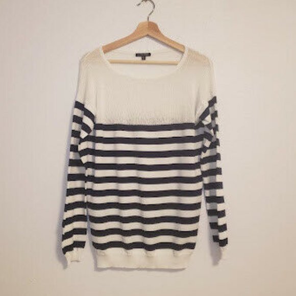 La Fee Verte Black White Size Medium / Large Striped Long Sleeve Casual Shirt - Picture 2 of 8